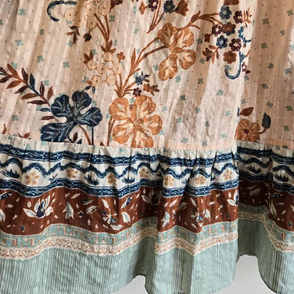 Ulla Johnson Etta Floral Ruffle Sleeve Midi Dress Boho Swing Prairie Dress - Picture 8 of 13